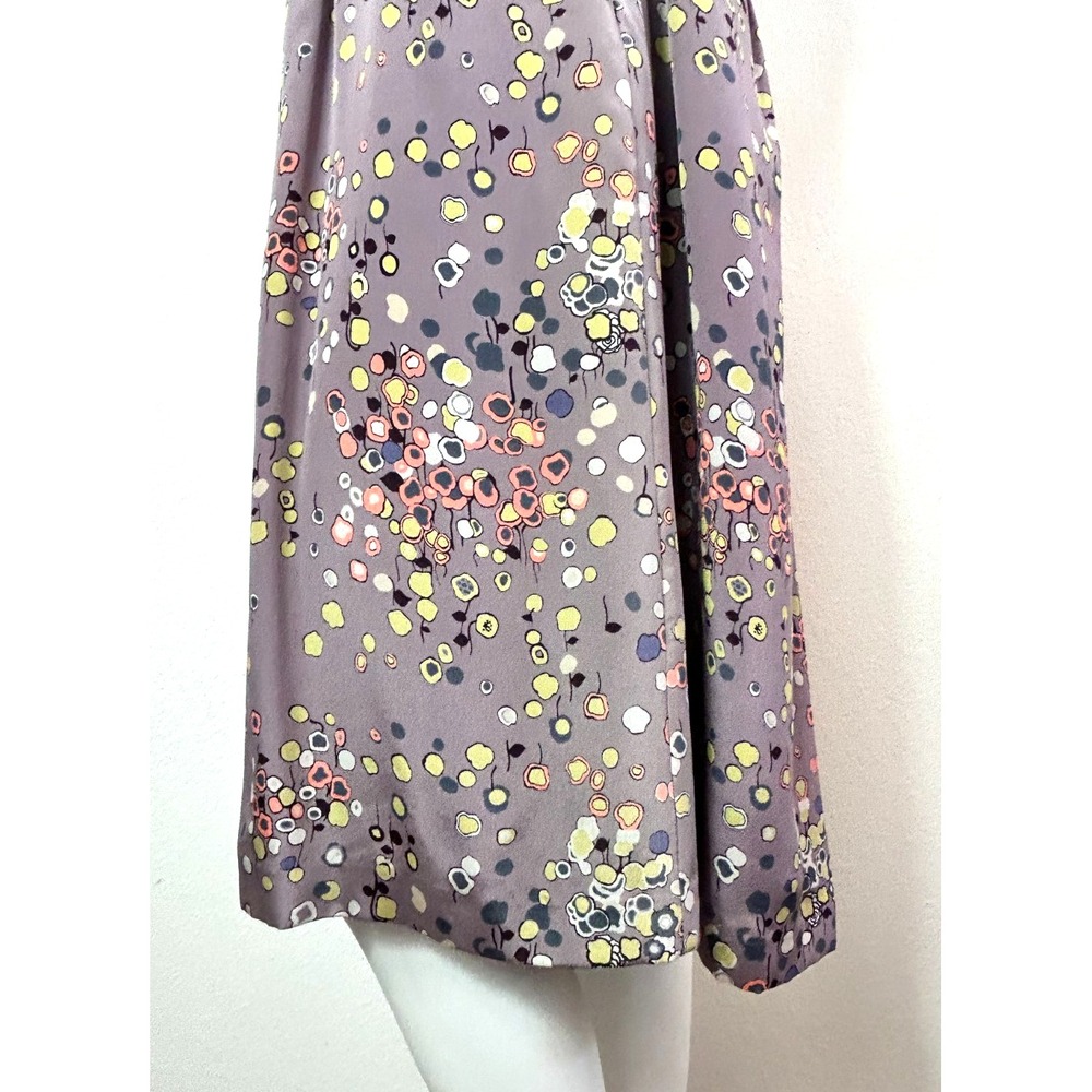 Boden Limited Edition Silk Floral Dress 8 Whimsigoth Pleated V Neck Midi EUC - Picture 8 of 9